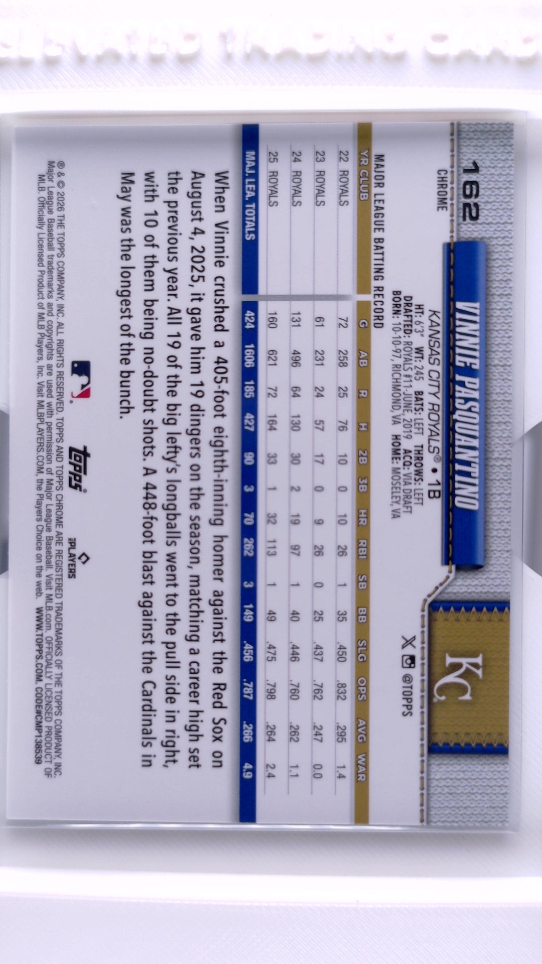 #162 Vinnie Pasquantino - back