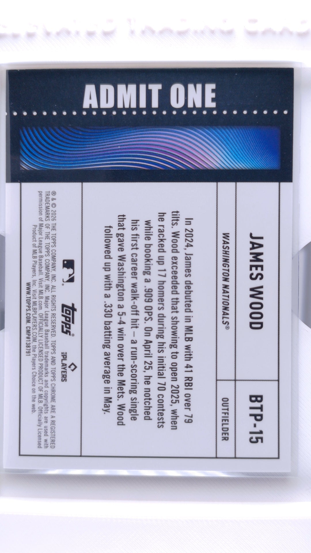 #BTP-15 James Wood Big Ticket Players - back