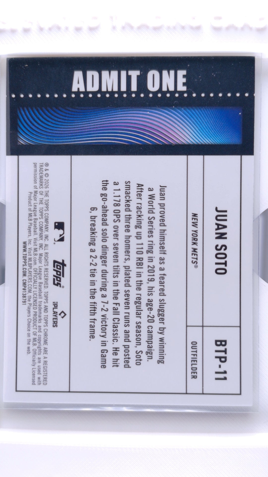 #BTP-11 Juan Soto Big Ticket Players - back
