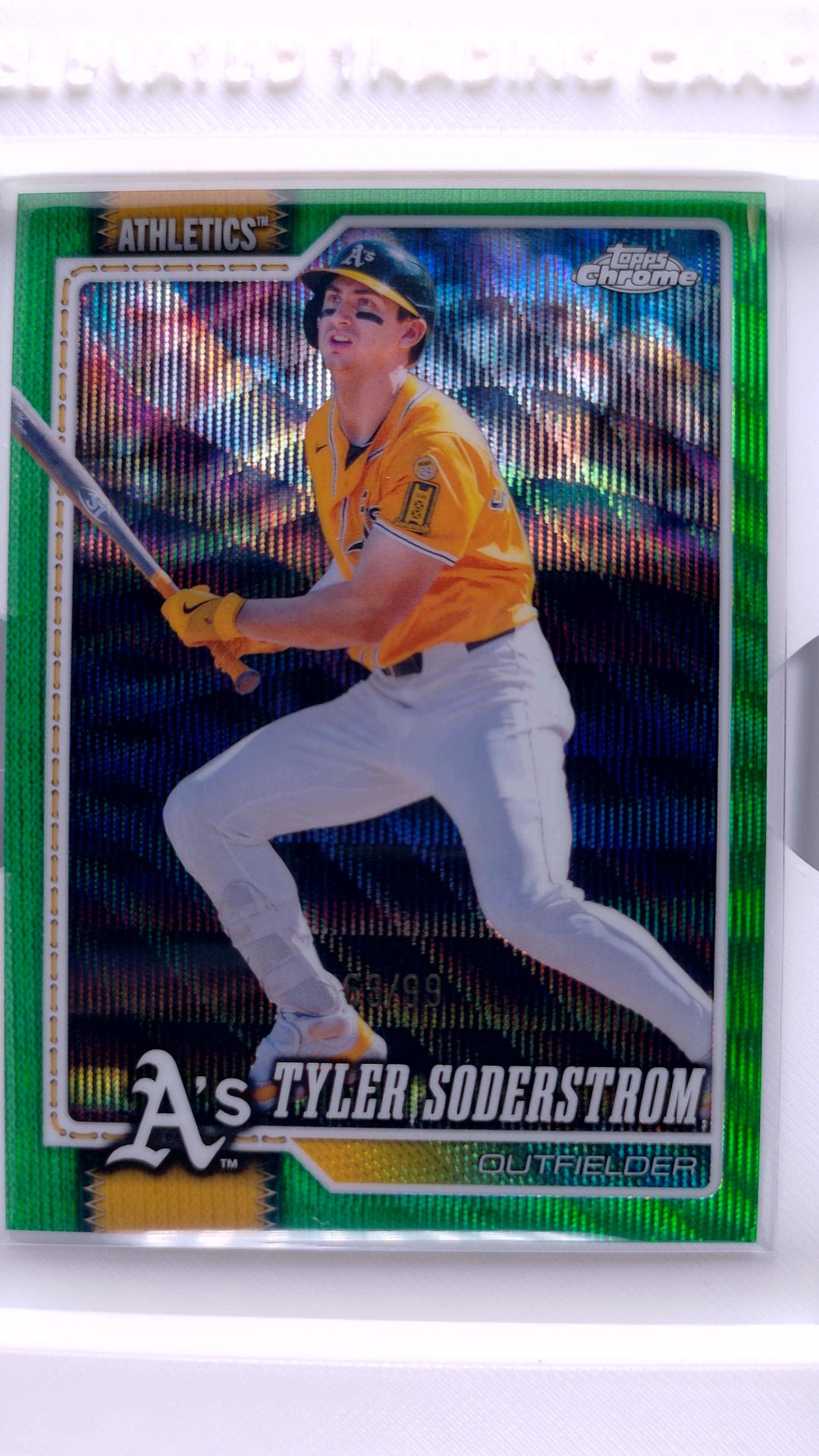 #211 Tyler Soderstrom Green Wave Refractor #63/99 - front