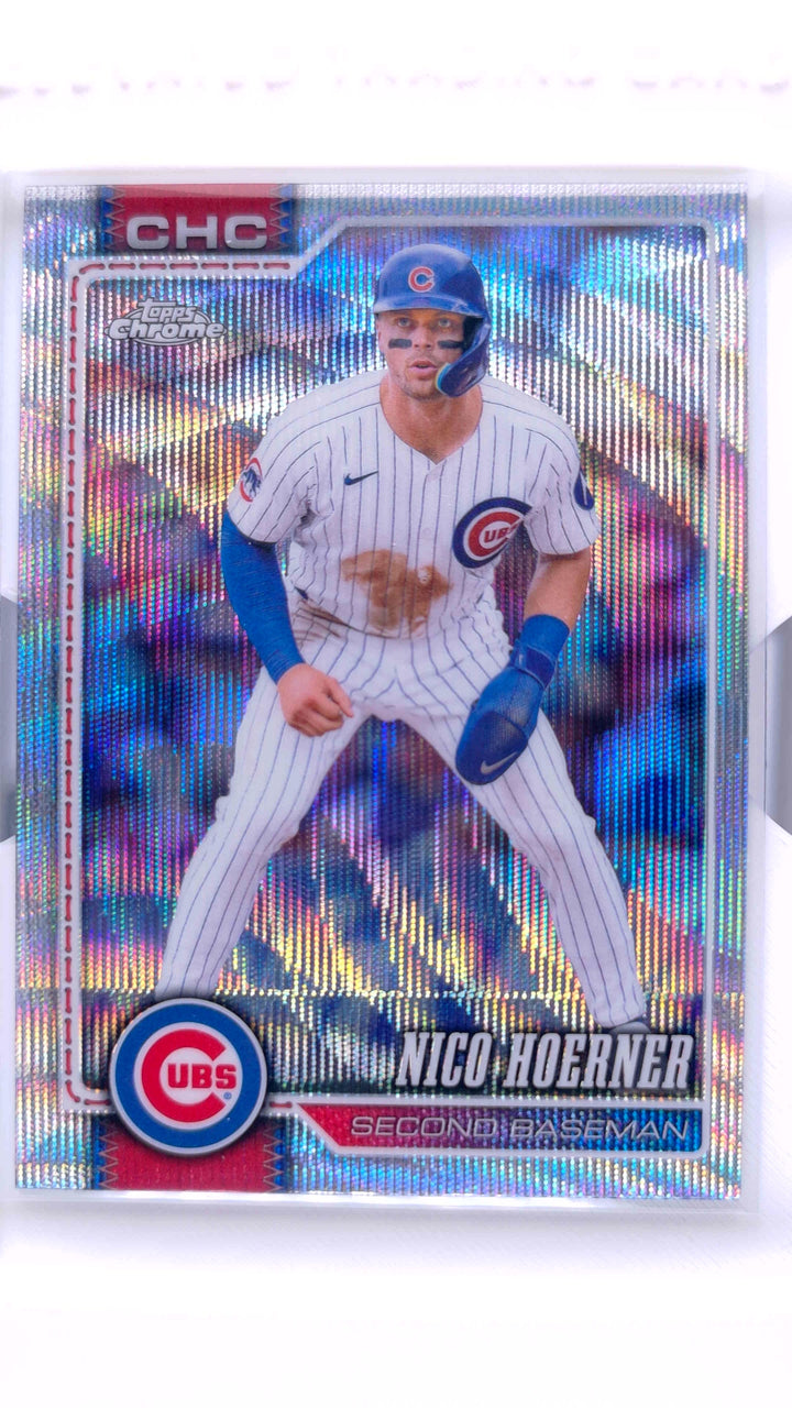 2026 Topps Chrome Baseball Nico Hoerner #29 Wave Refractor — Front