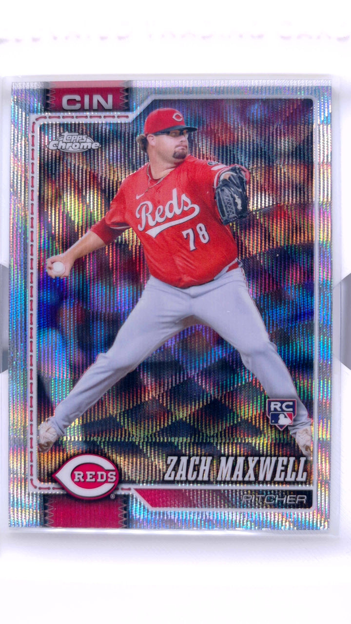 2026 Topps Chrome Baseball Zach Maxwell #143 Wave Refractor RC — Front