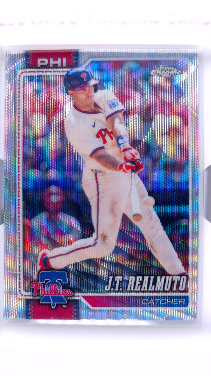 2026 Topps Chrome Baseball J.T. Realmuto #233 Wave Refractor — Front