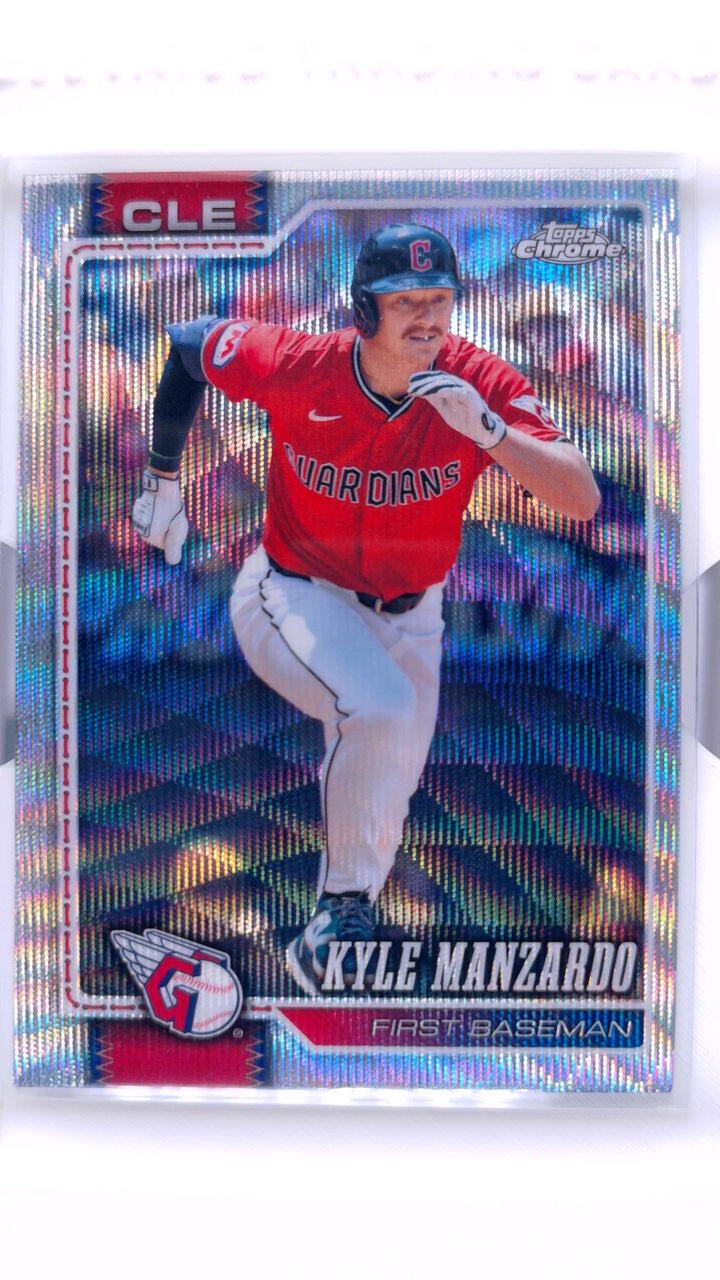 2026 Topps Chrome Baseball Kyle Manzardo #117 Wave Refractor — Front