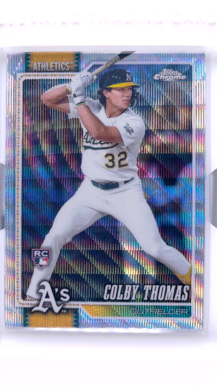 2026 Topps Chrome Baseball Colby Thomas #147 Wave Refractor RC — Front