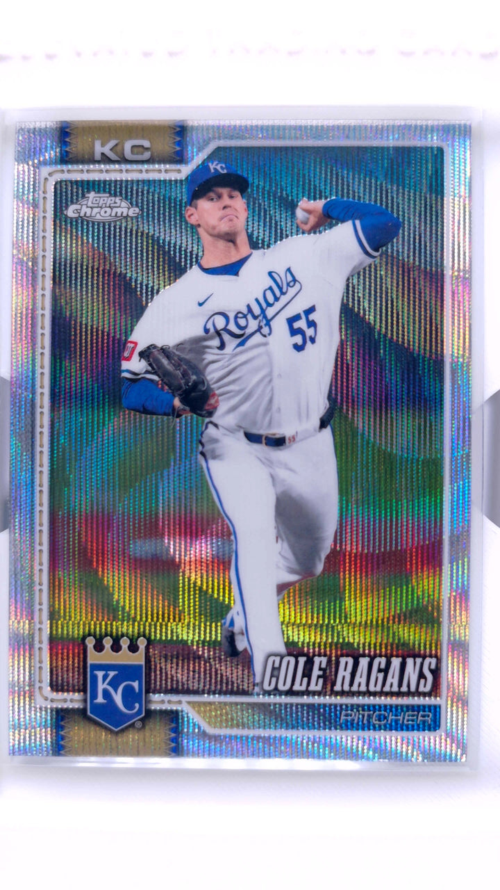 2026 Topps Chrome Baseball Cole Ragans #91 Wave Refractor — Front