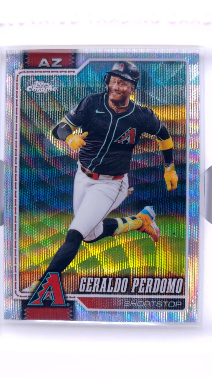 2026 Topps Chrome Baseball Geraldo Perdomo #228 Wave Refractor — Front