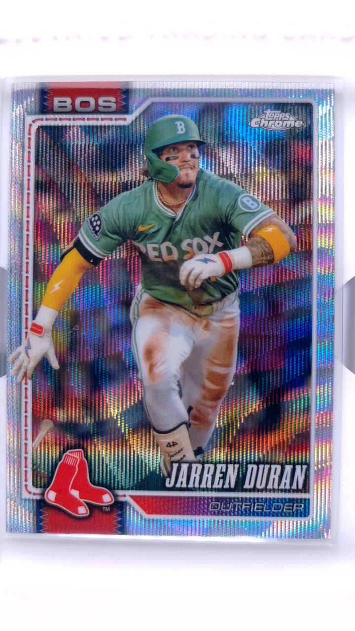2026 Topps Chrome Baseball Jarren Duran #95 Wave Refractor — Front