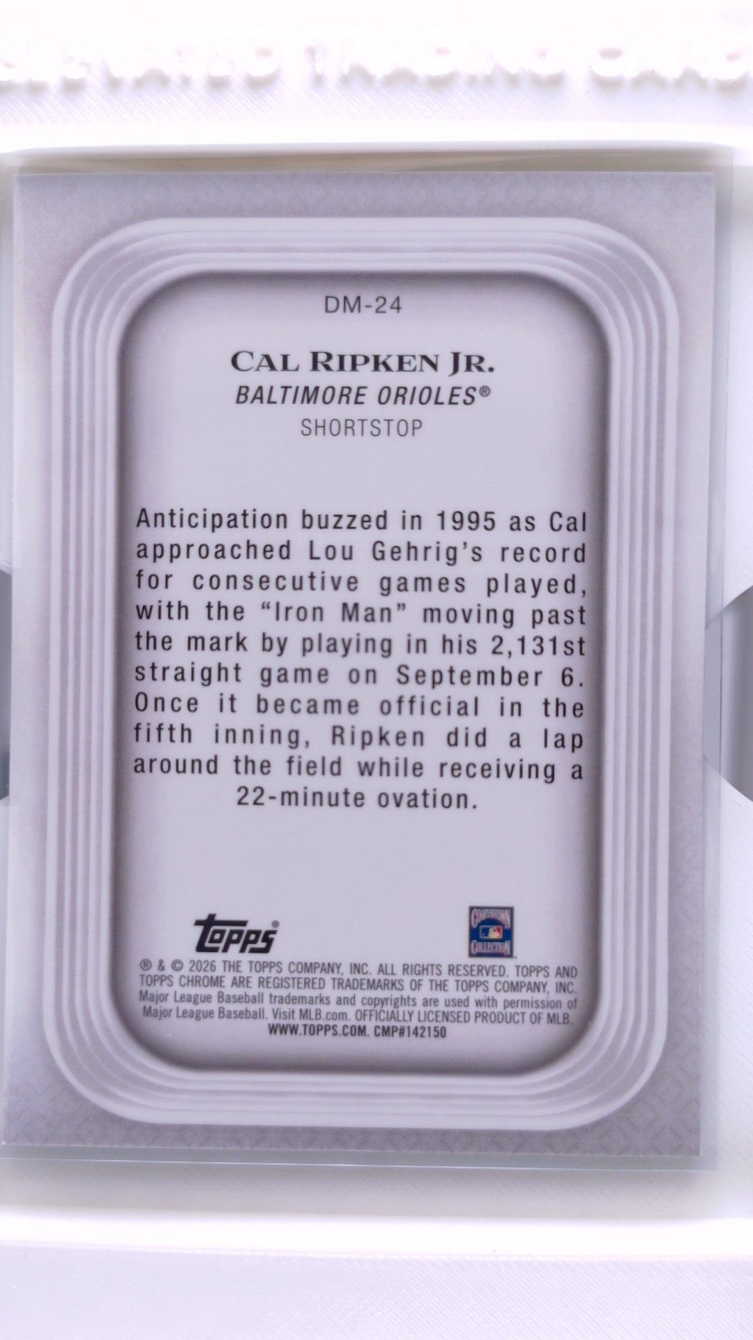 #DM-24 Cal Ripken Jr. Diamond Moments - back