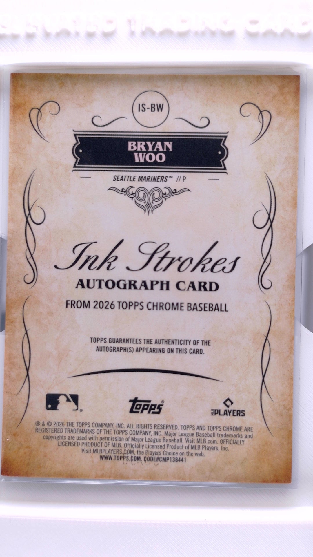 #IS-BW Bryan Woo Ink Strokes Green Refractor #57/99 - back