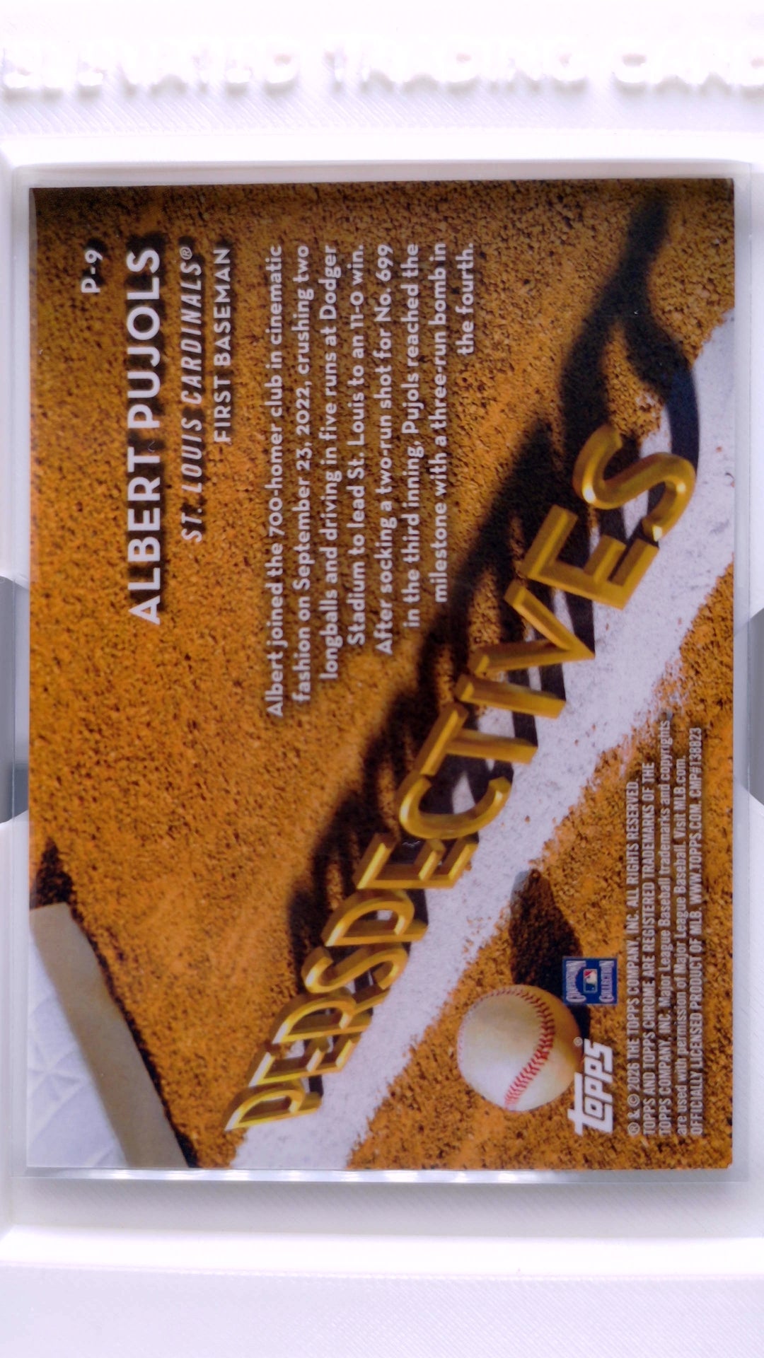 #P-9 Albert Pujols Perspectives - back