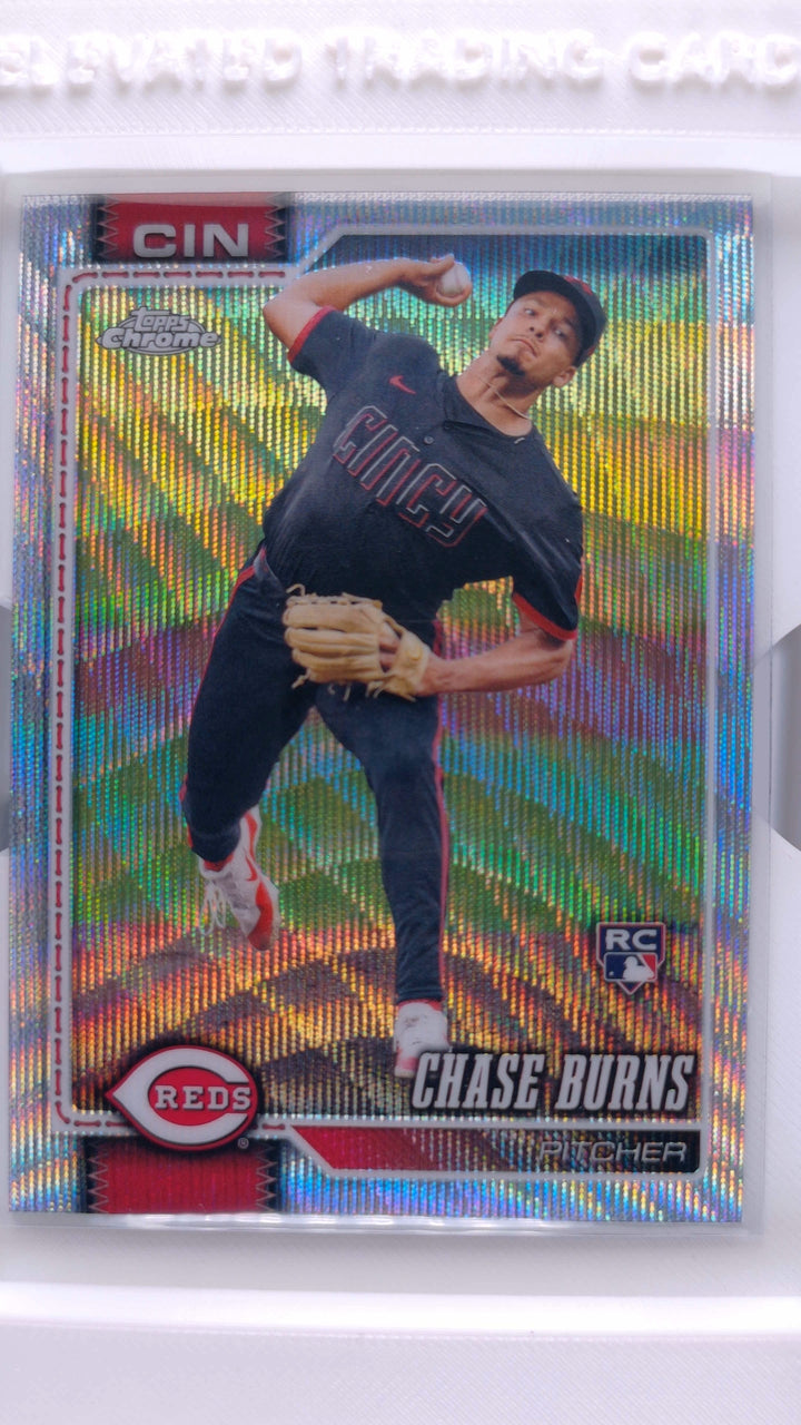 2026 Topps Chrome Baseball Chase Burns #134 Wave Refractor RC — Front