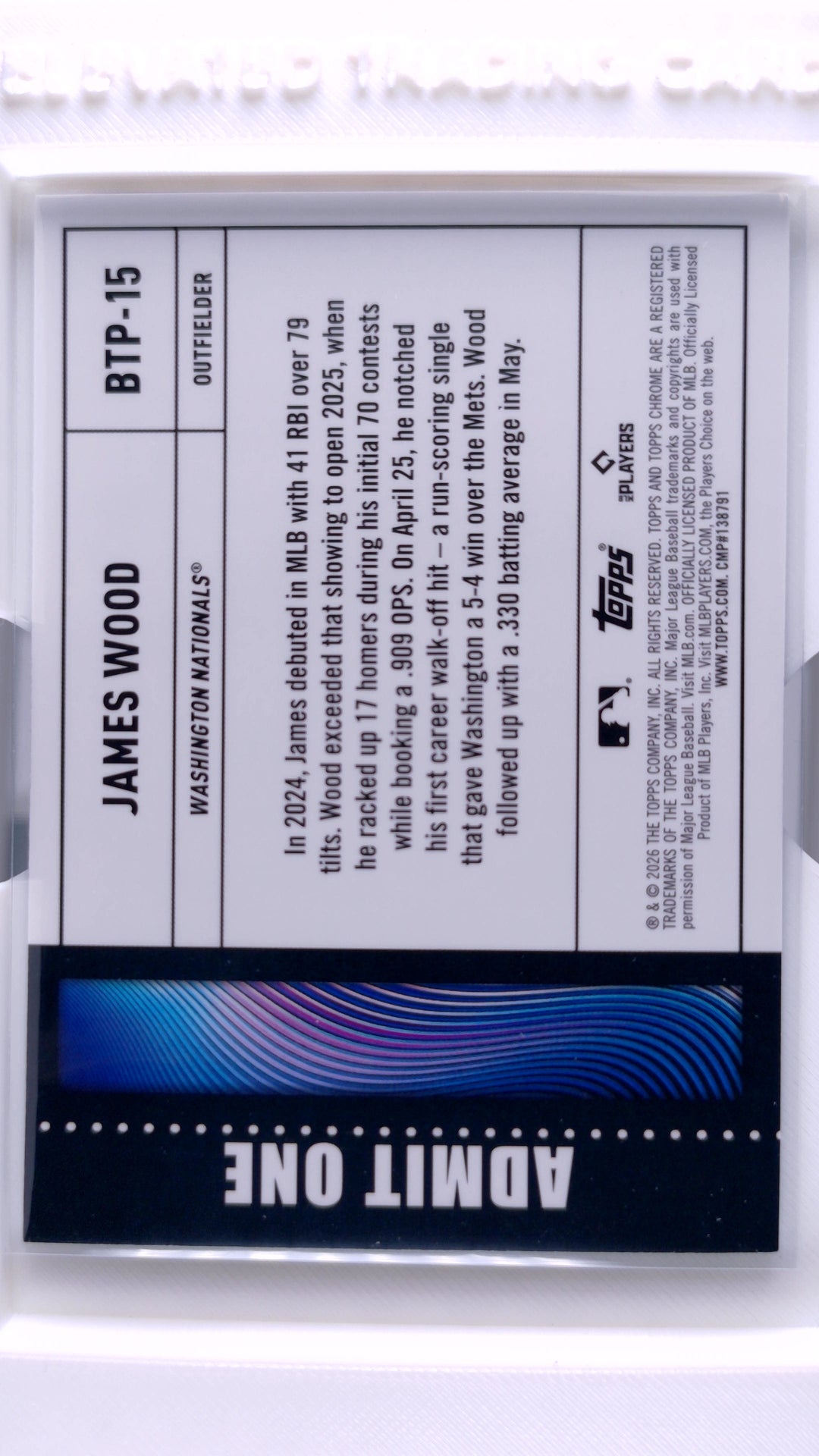 #BTP-15 James Wood Big Ticket Players - back