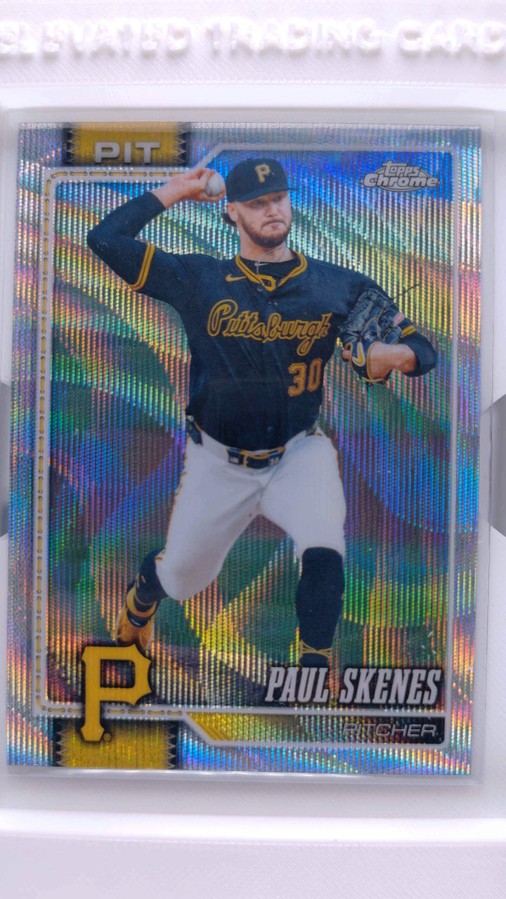 2026 Topps Chrome Baseball Paul Skenes #150 Wave Refractor — Front