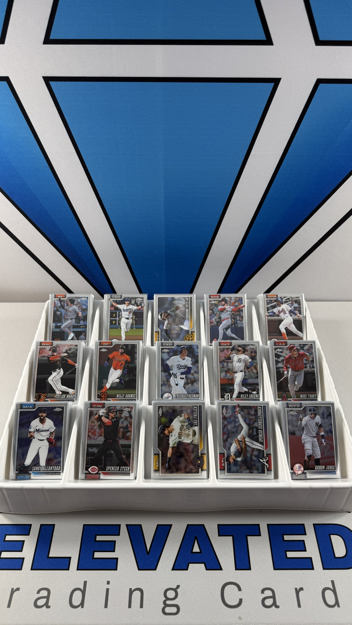 Founder Funded #6 — Base Card Lot 1 — 2026 Topps Chrome, 279/300 — Stack photo