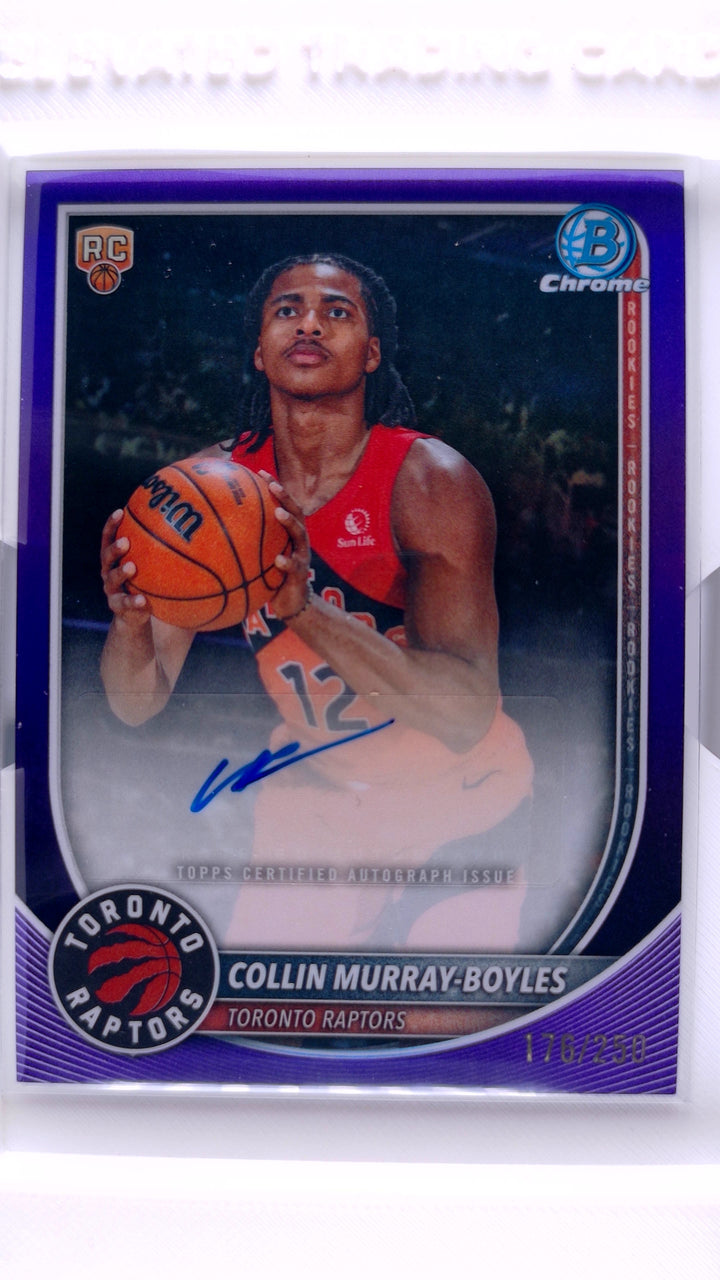 2025 Bowman Basketball Collin Murray-Boyles #BCA-CMB Chrome Autographs Purple Refractor #176/250 Auto RC — Front