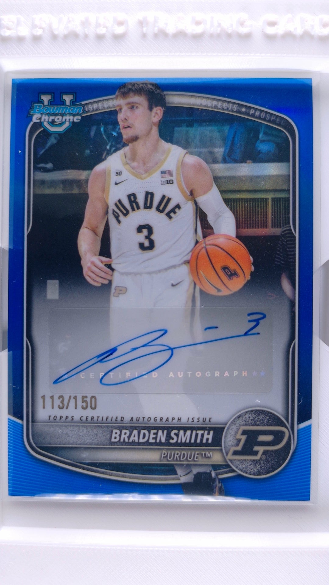#CPA-BM Braden Smith Chrome Prospect Autographs Blue Refractor #113/150 - front
