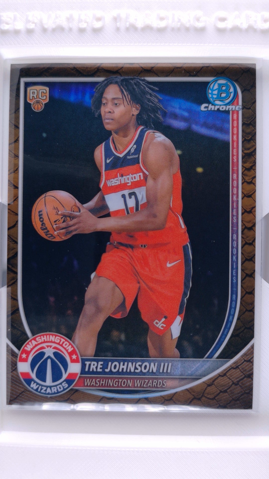 #BCV-6 Tre Johnson III Rookie Chrome Reptilian Refractor - front
