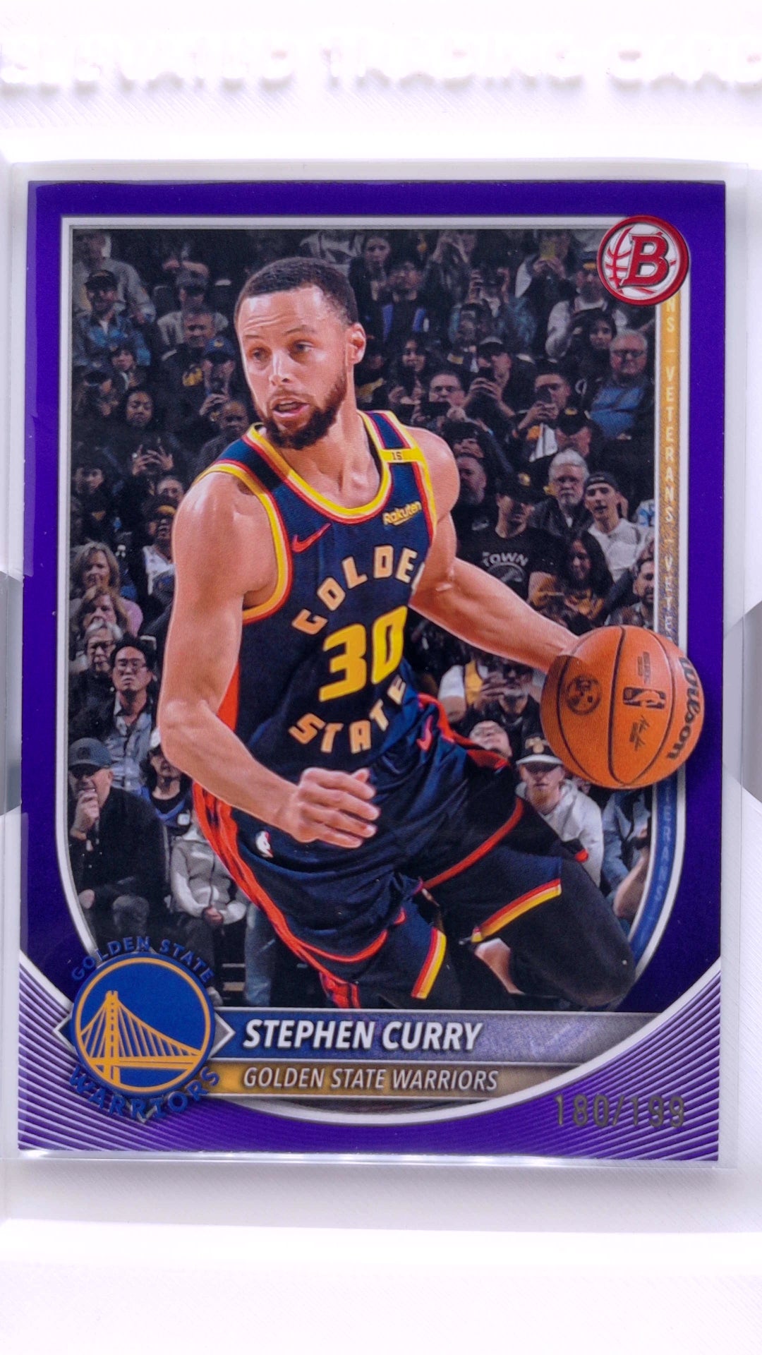 #115 Stephen Curry Purple Pattern Border #180/199 - front