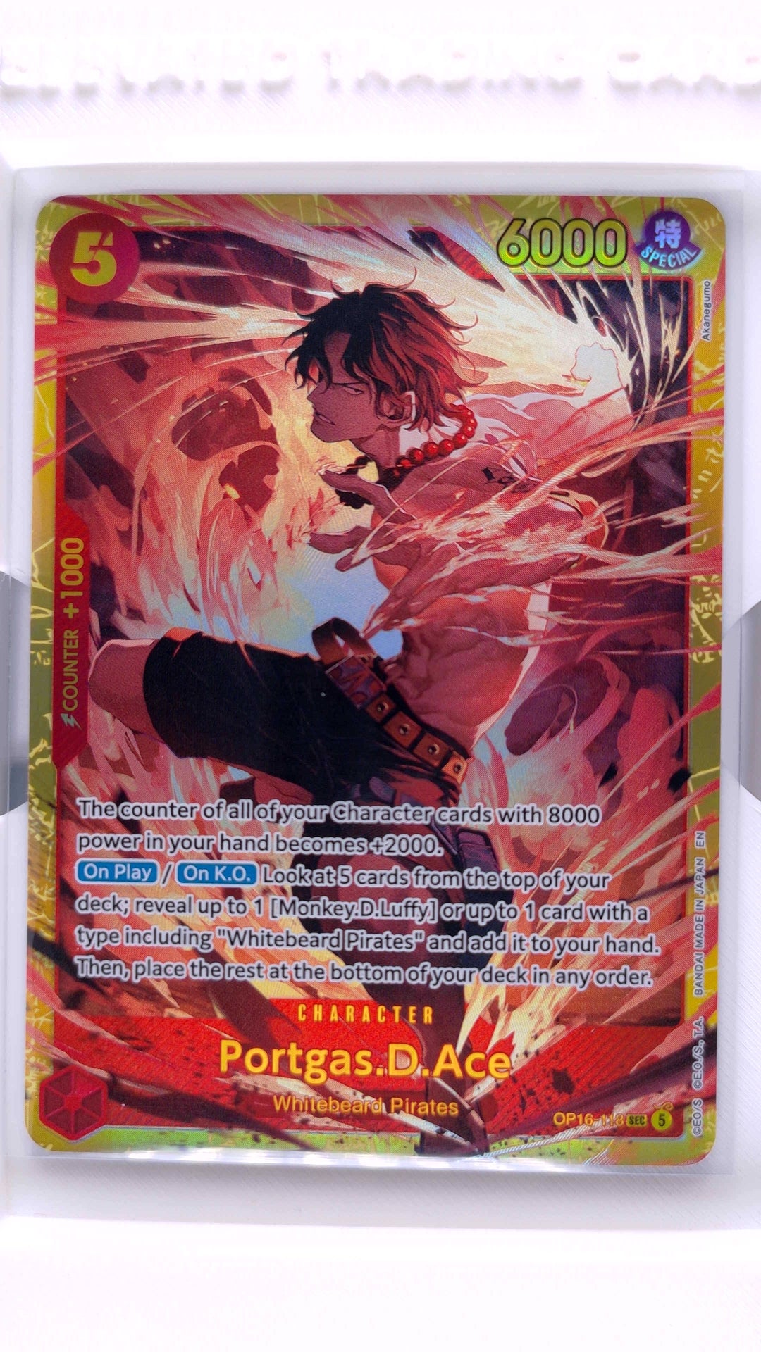 #OP16-118 Portgas.D.Ace SEC (Secret Rare) - front