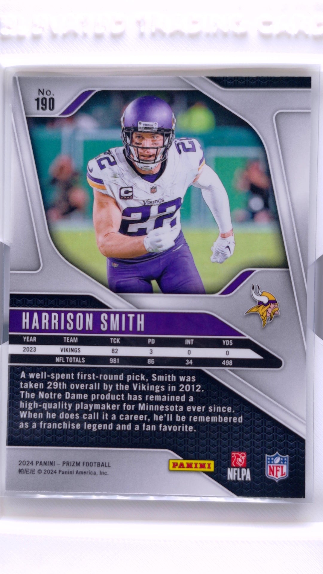 #190 Harrison Smith - back