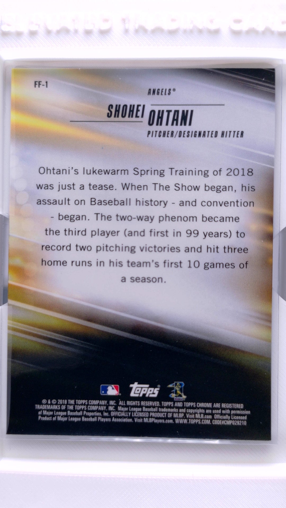 #FF-1 Shohei Ohtani Rookie Freshman Flash - back