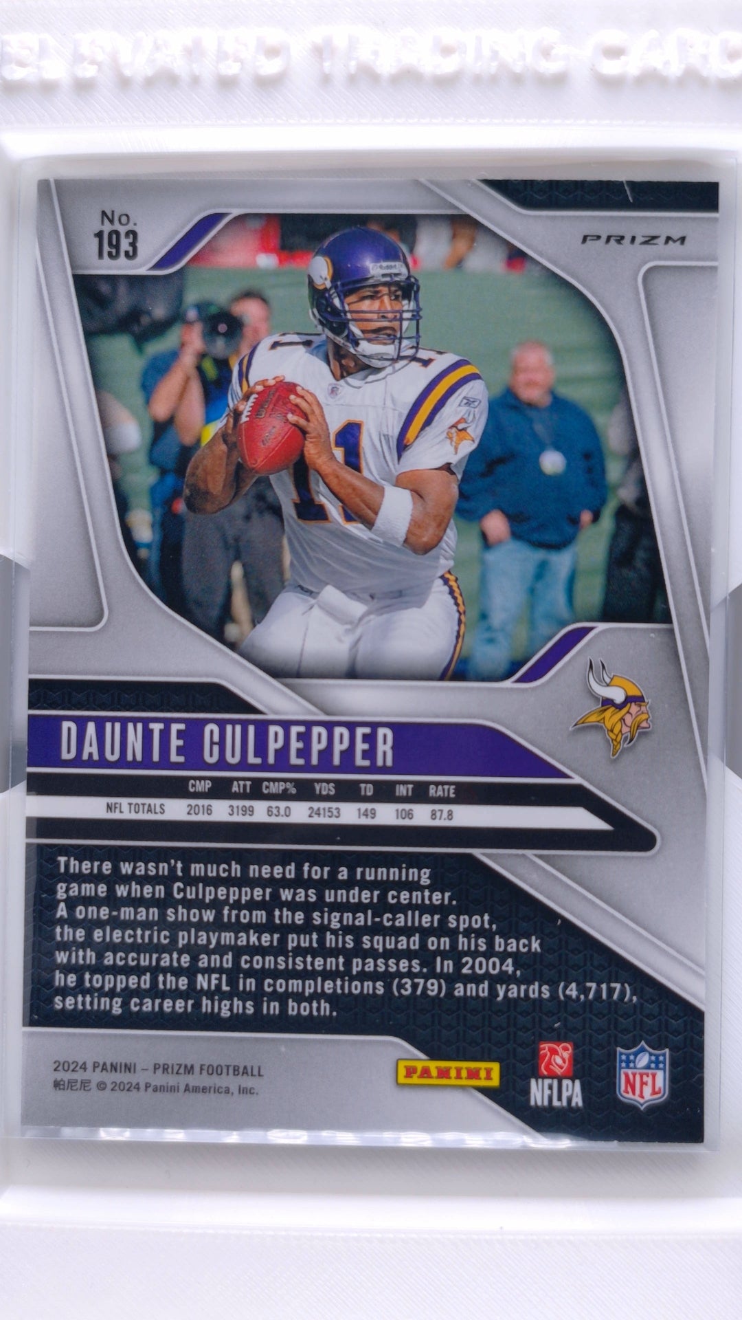 #193 Daunte Culpepper Red, White And Blue Prizm - back