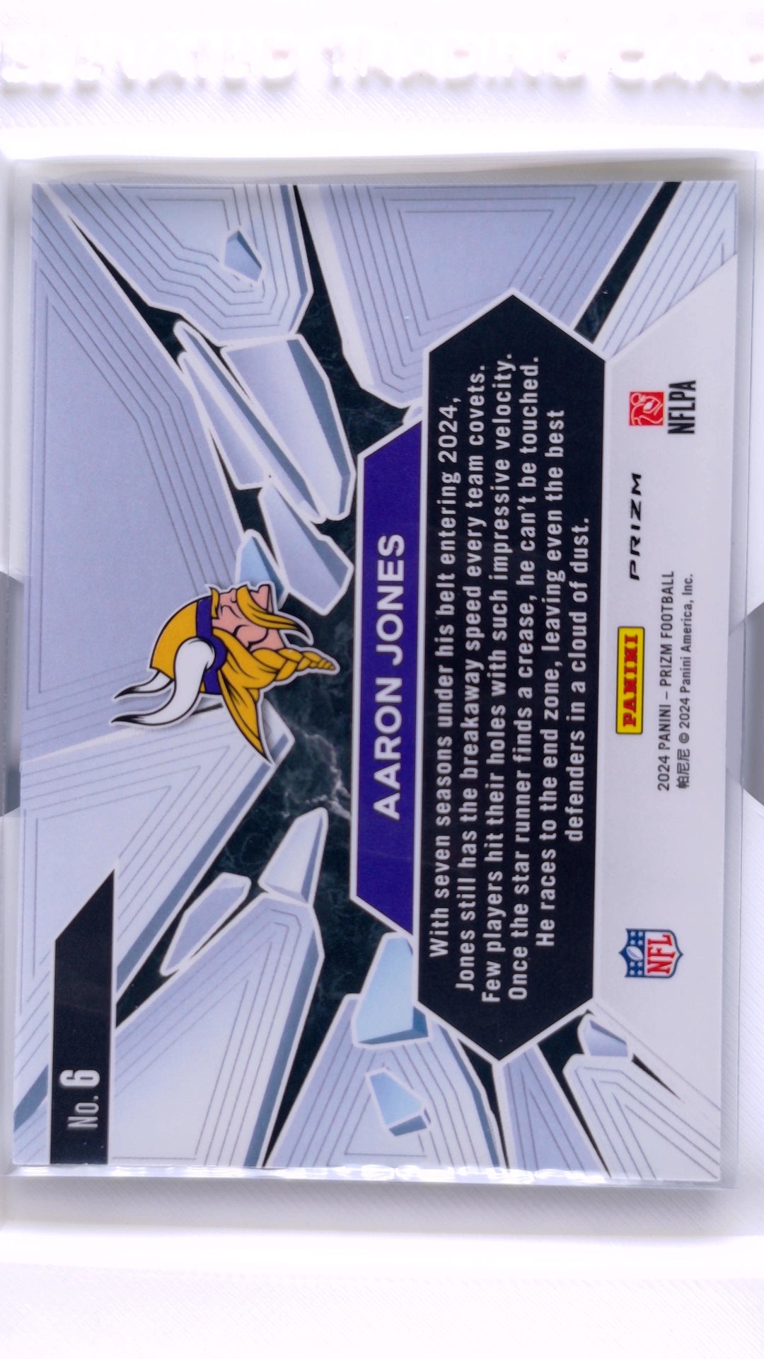 #6 Aaron Jones Prizm Break Green Prizm - back