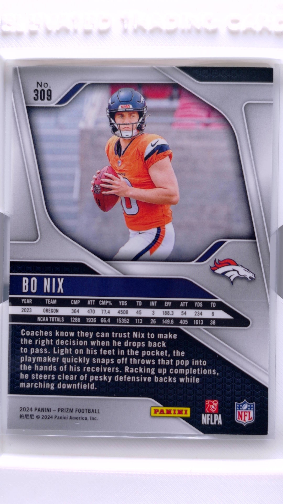 #309 Bo Nix Rookie - back