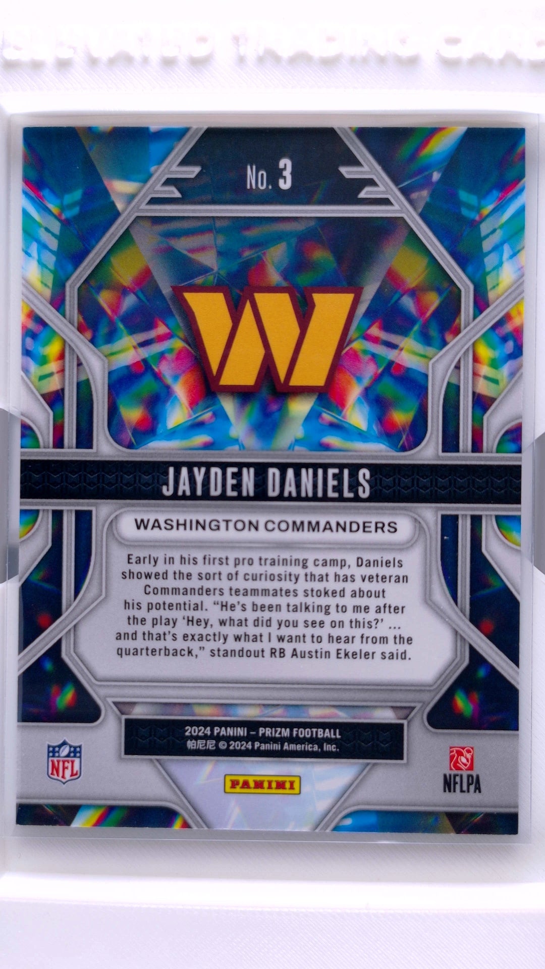 #3 Jayden Daniels Rookie Color Blast - back