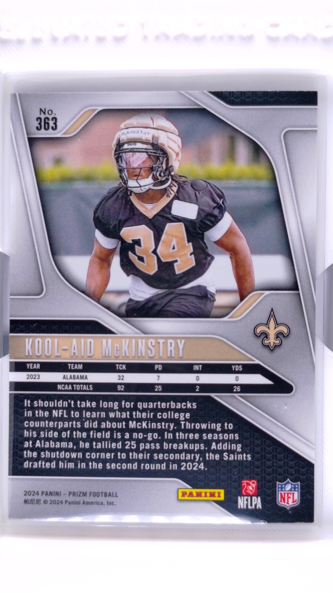 #363 Kool-Aid McKinstry Rookie - back
