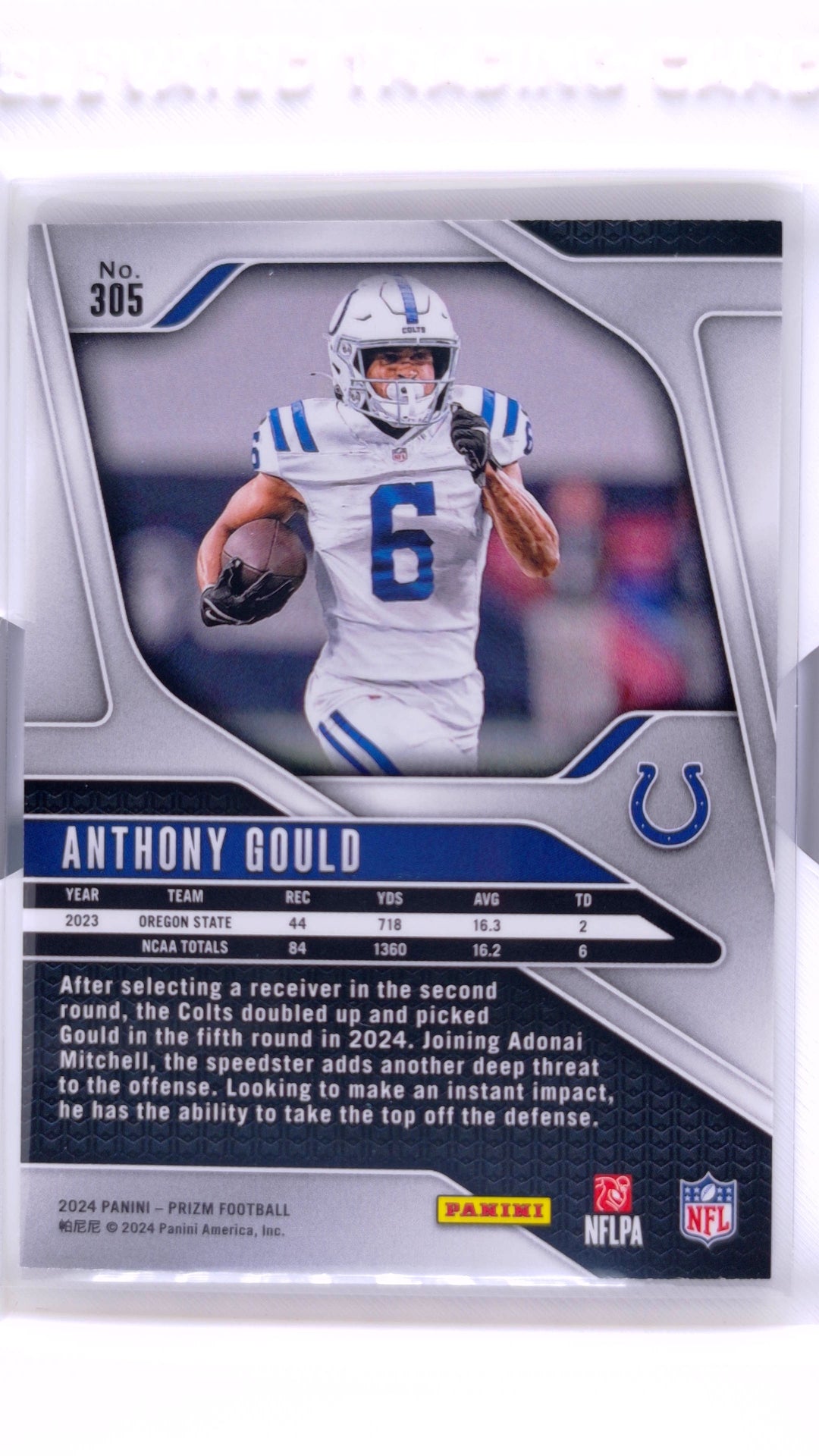 #305 Anthony Gould Rookie - back