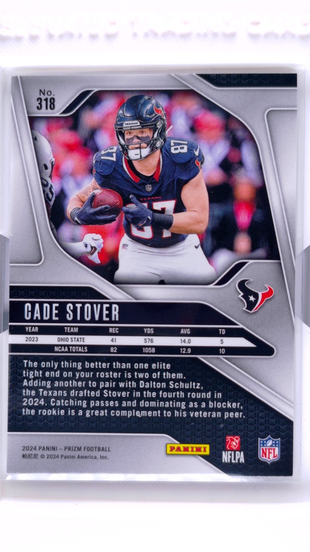 #318 Cade Stover Rookie - back