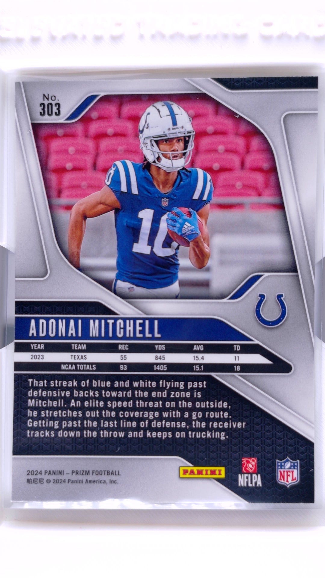 #303 Adonai Mitchell Rookie - back