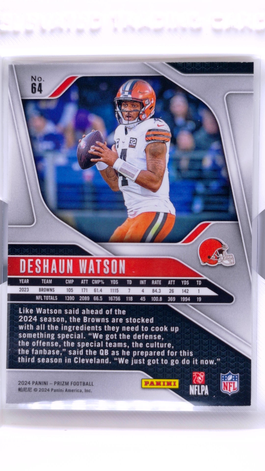 #64 Deshaun Watson - back