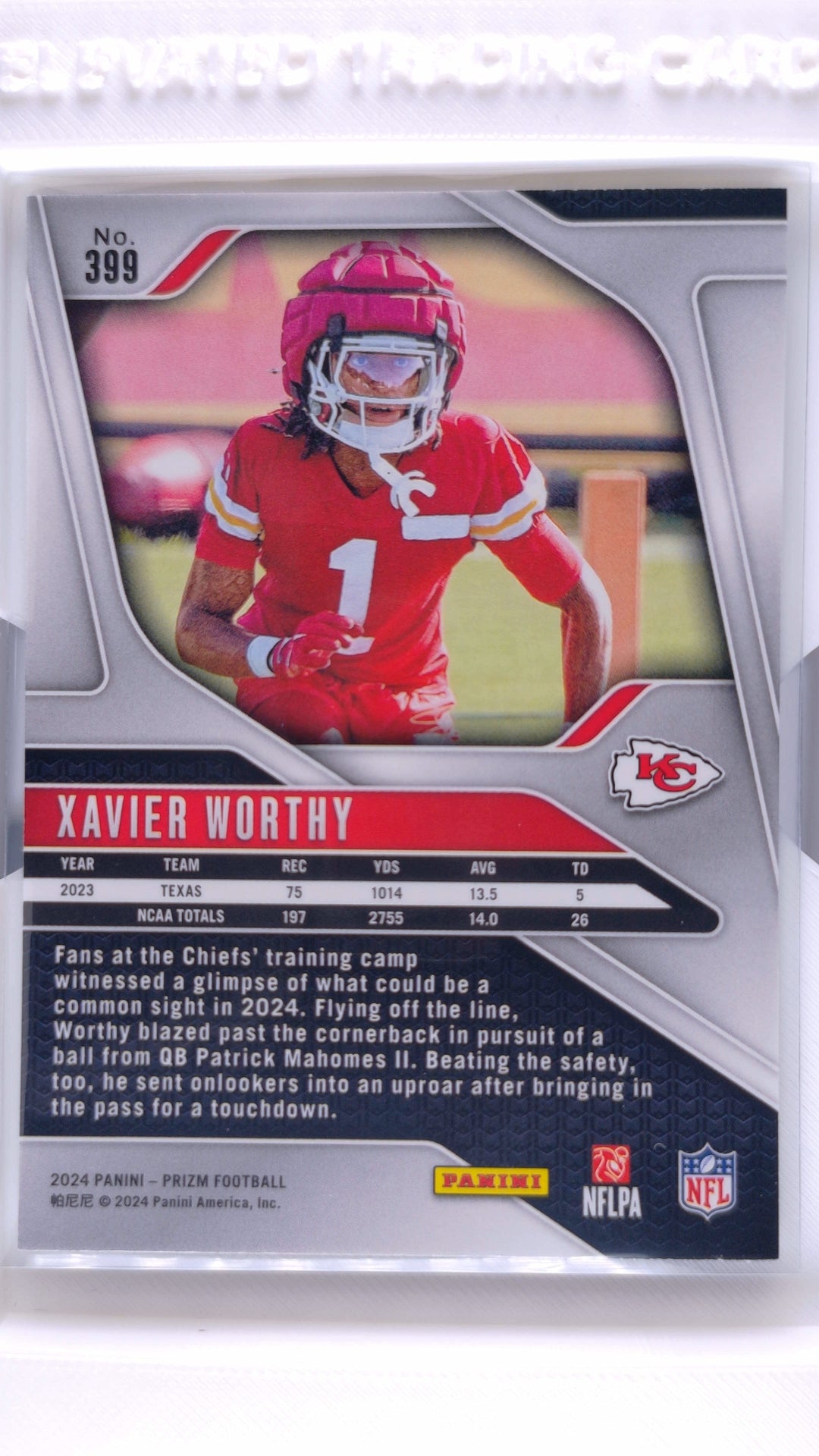 #399 Xavier Worthy Rookie - back