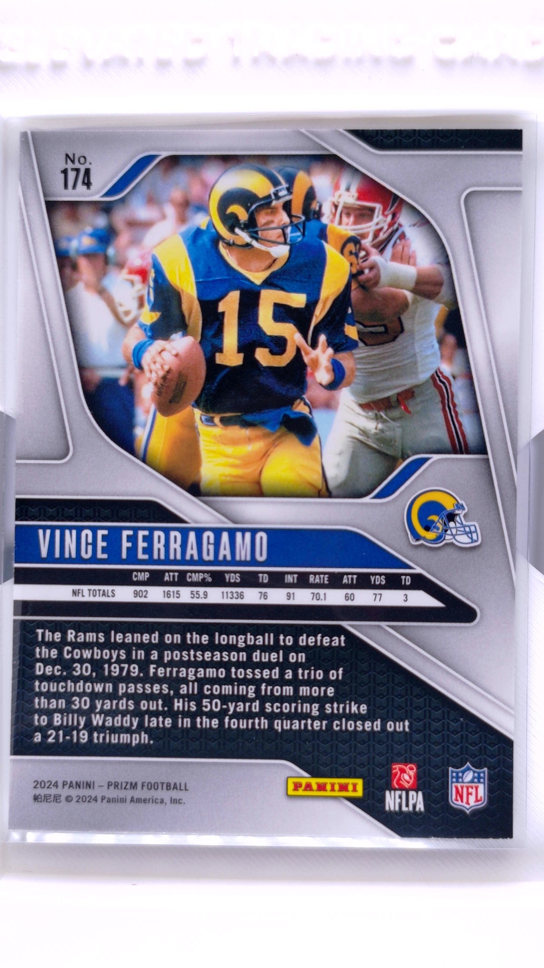 #174 Vince Ferragamo - back