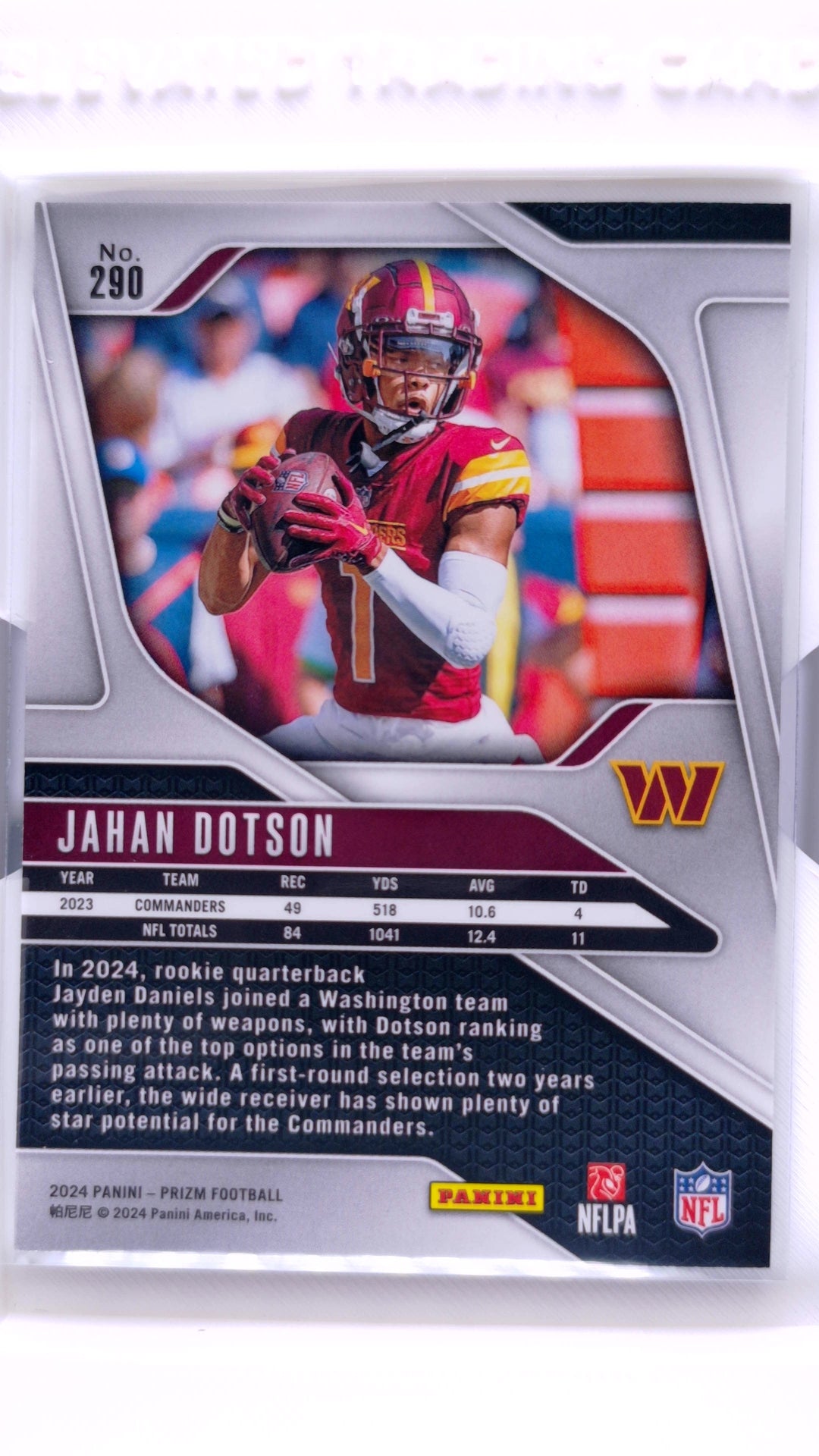 #290 Jahan Dotson - back