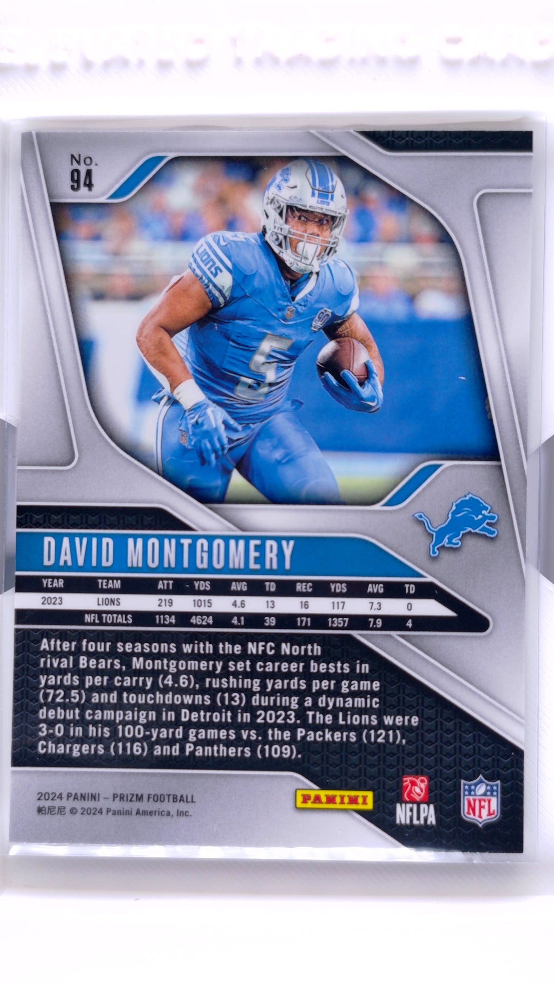 #94 David Montgomery - back