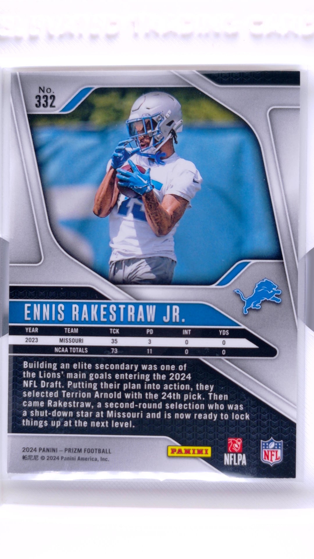 #332 Ennis Rakestraw Jr. Rookie - back