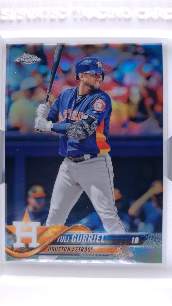 2018 Topps Chrome Baseball Yuli Gurriel #168 Refractor — Front