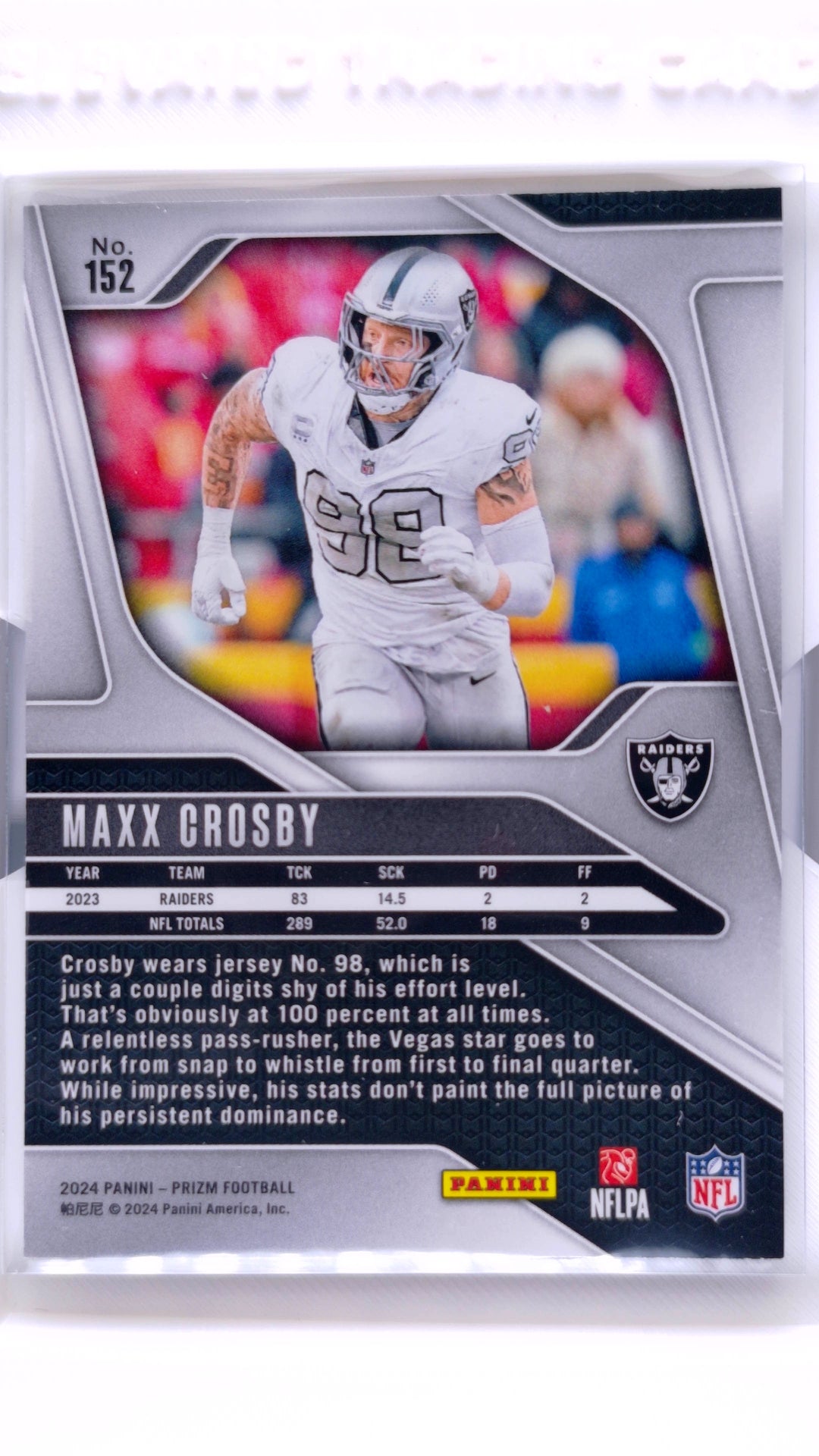 #152 Maxx Crosby - back