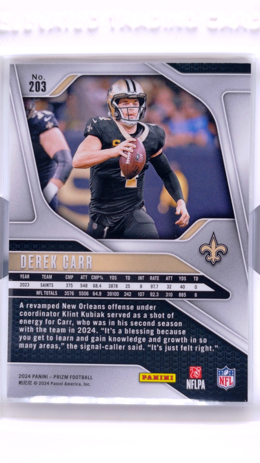 #203 Derek Carr - back