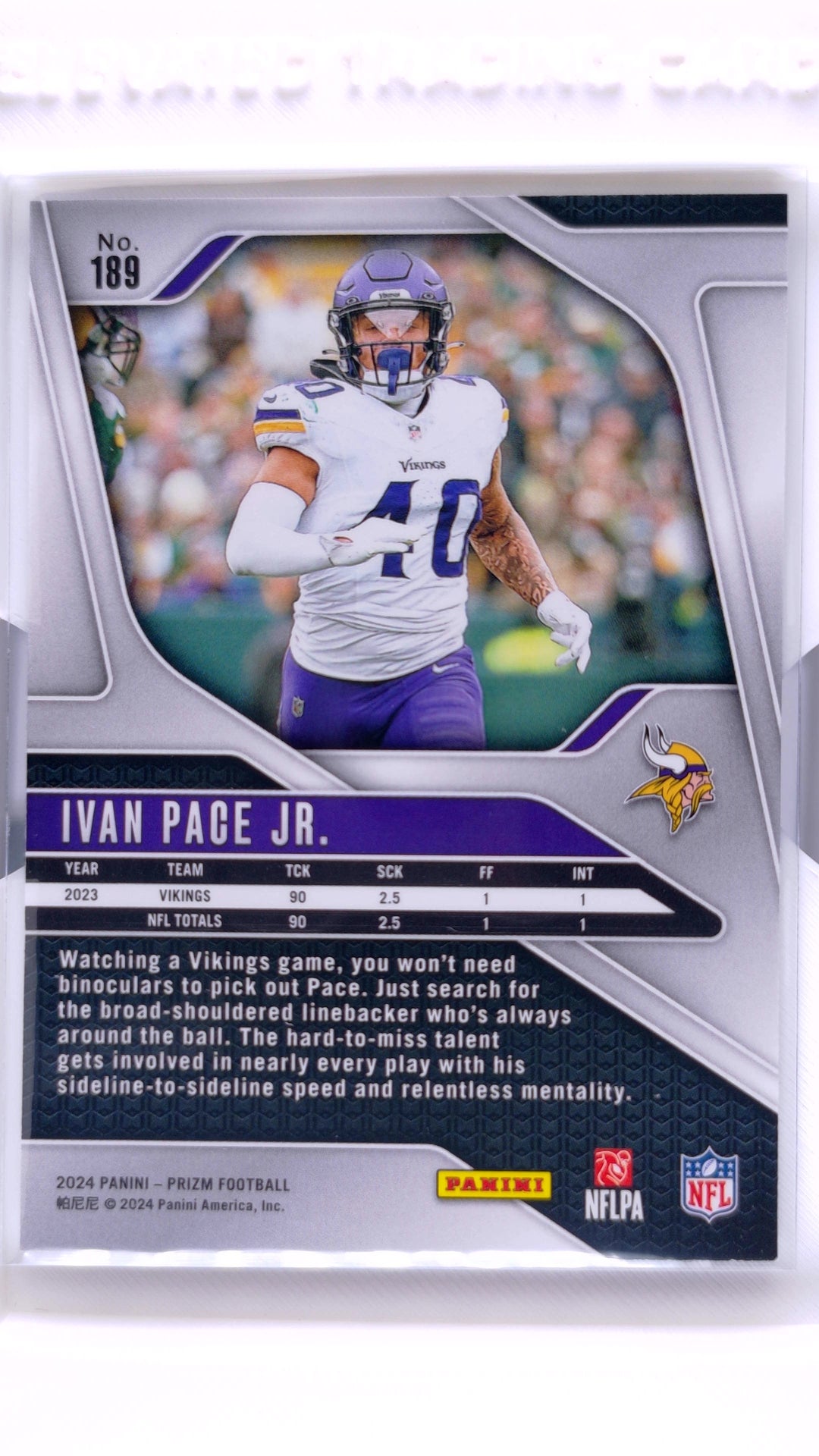 #189 Ivan Pace Jr. - back