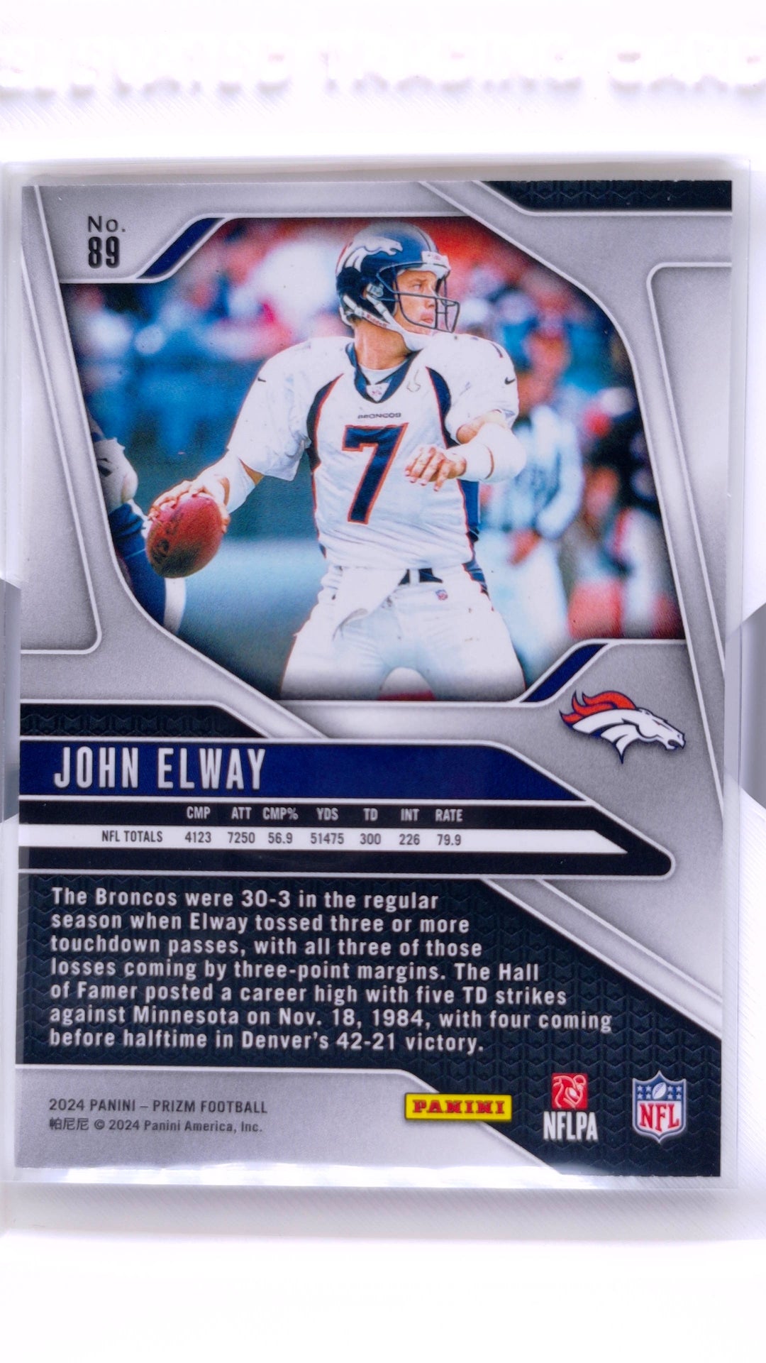 #89 John Elway - back