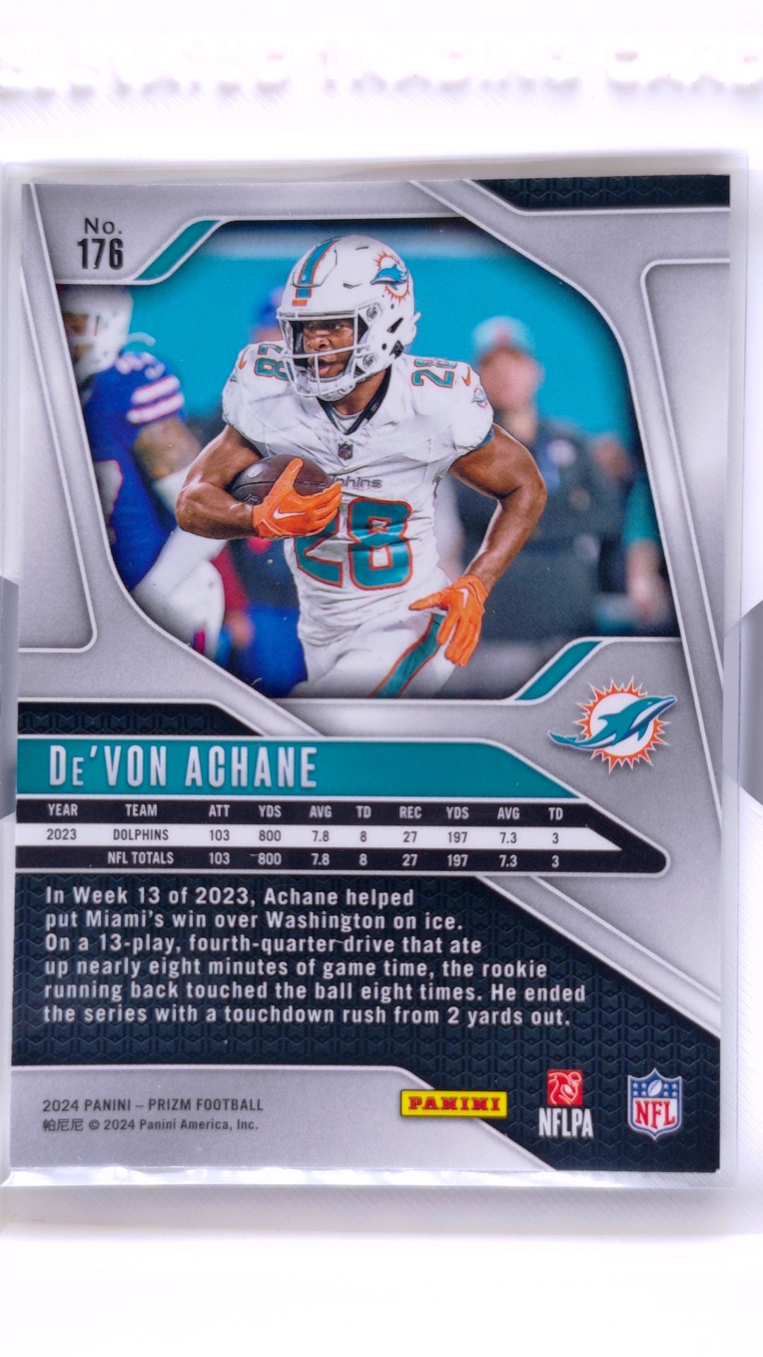 #176 De'Von Achane - back