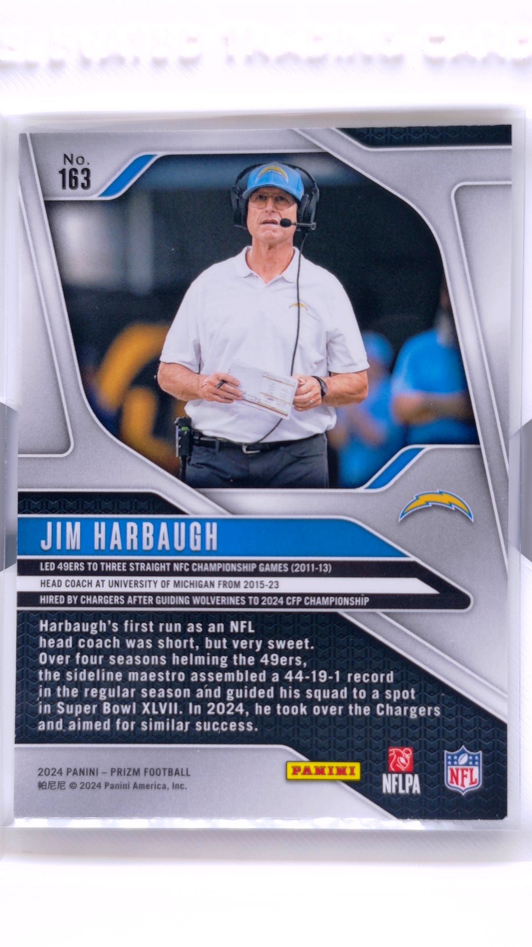#163 Jim Harbaugh - back