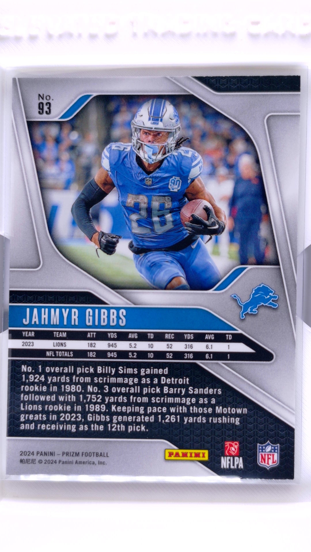 #93 Jahmyr Gibbs - back