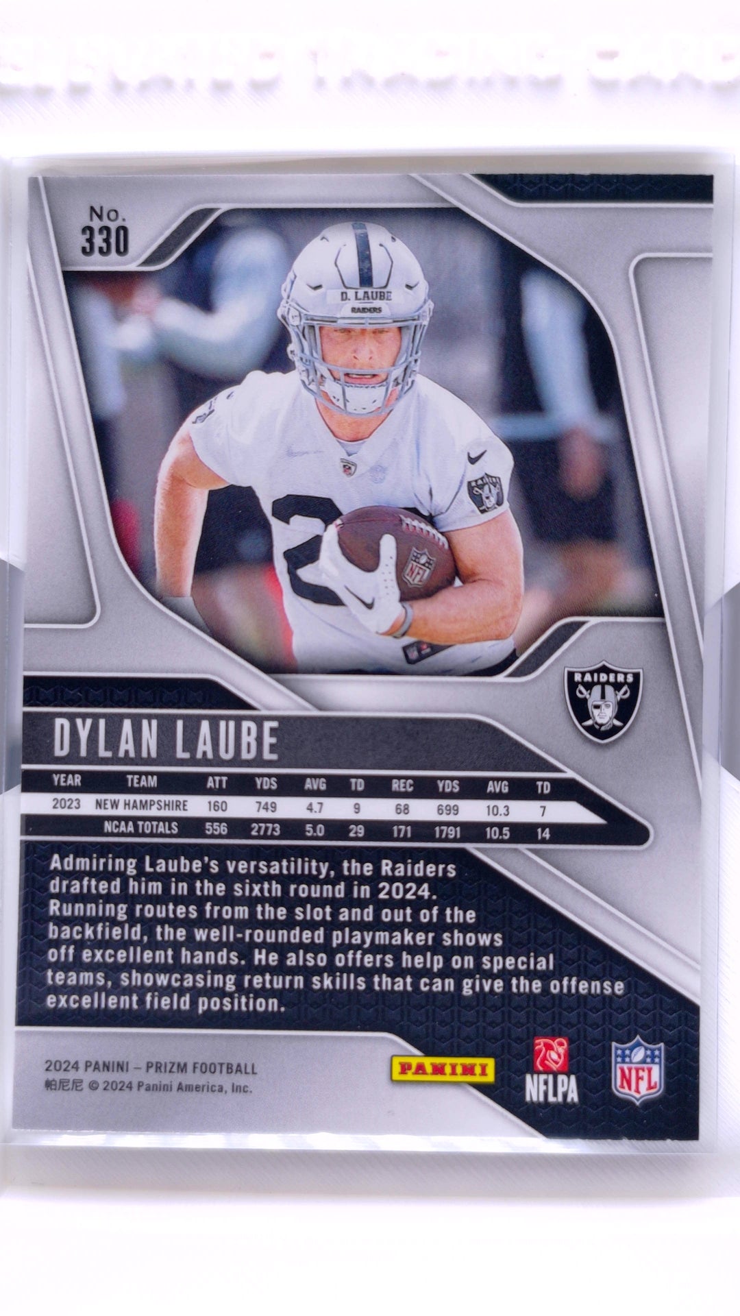 #330 Dylan Laube Rookie - back