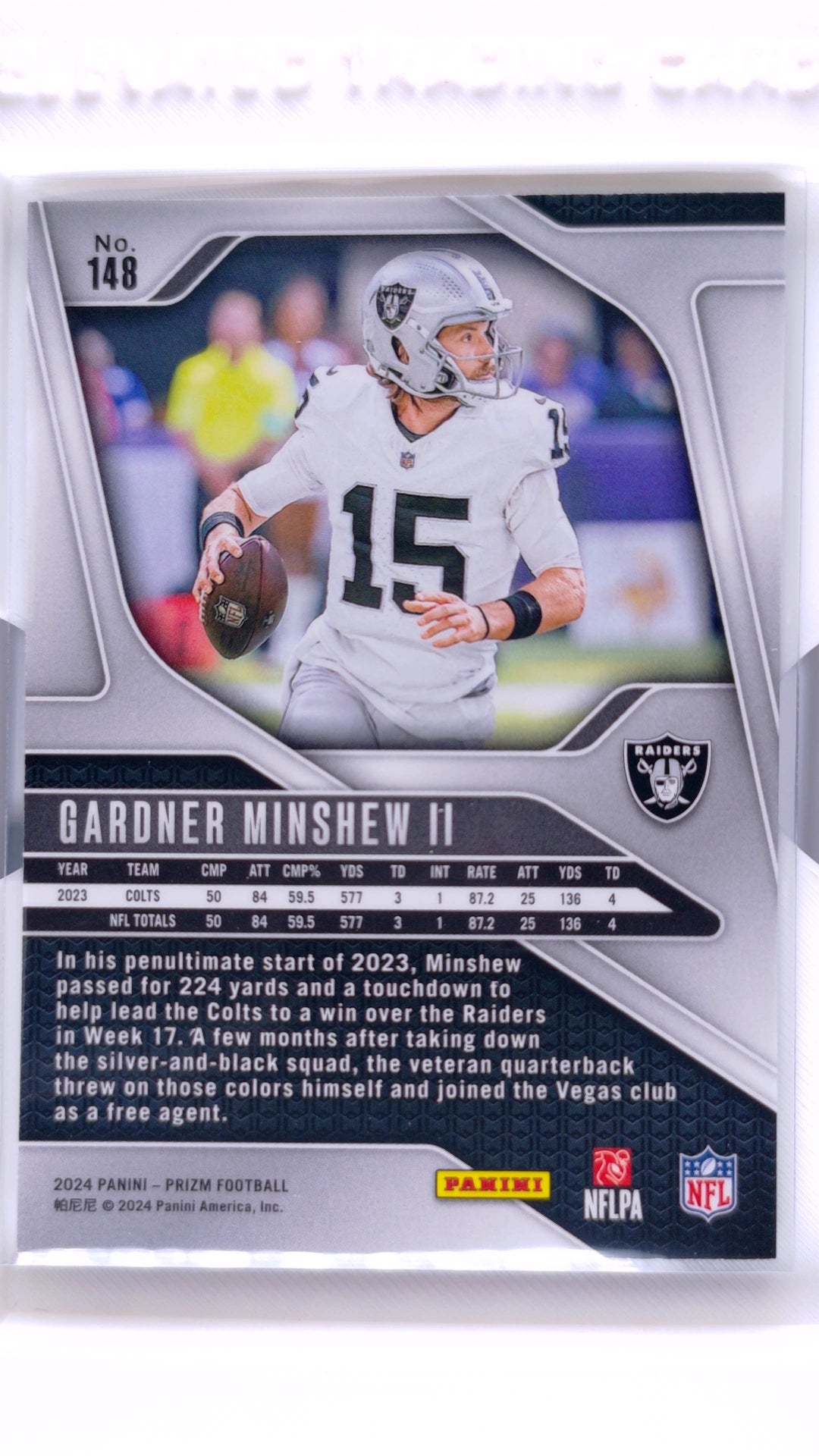 #148 Gardner Minshew II - back
